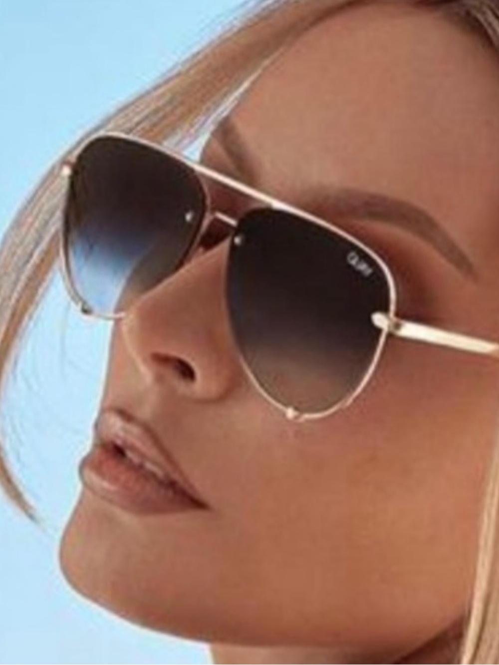 Quays glasses. High key mini rimless gold